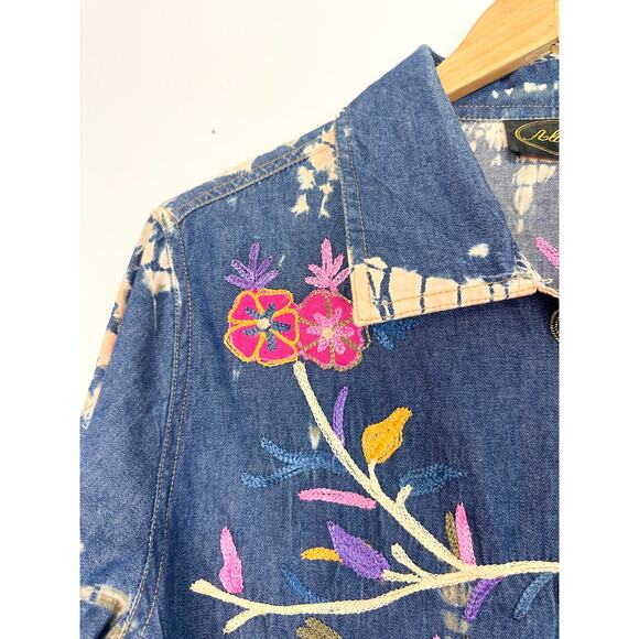 90s Boho Tie Dye Embroidered Jacket - Picture 10 of 10